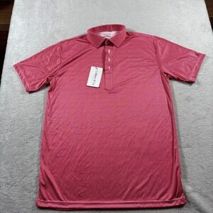 Collars & Co. Dress Collar Polo Shirt Mens Large Red Houndstooth Lightweight